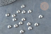 Perles intercalaires rondelles laiton argenté 6x2mm, x50 (G7910)