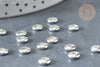 Perles intercalaires rondelles laiton argenté 6x2mm, x50 (G7910)