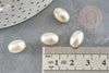 Perles ovale acrylique imitation perle eau douce beige 11mm, création bijoux DIY X5 G9287