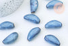 Perles ovales porcelaine bleue,perles céramique, porcelaine émaillée,perle ovales, création bijoux, 32mm, x5 G5503