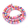 Perles polymère multicolore heishi 6mm, Perles plastique, perle heishi,perle disque, fourniture créative,6mm,le fil de 320 perles-G1990