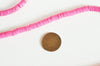 Perles polymère rose heishi 6mm,fabrication bijoux, Perles plastique, perle heishi,perle disque,le fil de 320 perles-G0711