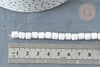 Perles polymère tube blanc 6.5mm, fabrication bijoux heishi 6.5mm plastique,le fil de 40cm G7222