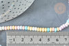 Perles porcelaine abacus multicolore pastel 4x3mm, création bijoux céramique, x1 fil de 38cm G7806