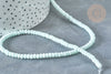 Perles porcelaine abacus vert pâle 4x3mm, création bijoux céramique, fil de 38cm, x1 G7810