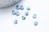 Perles porcelaine bleue clair moucheté, perle céramique, perle porcelaine,perle disque, céramique bleue,8mm, x10 G4777