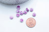 Perles porcelaine violet, perle céramique, perle porcelaine,perle disque, céramique violet,8mm, x10 G4728