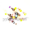 Perles rayées plastique, fournitures créatives, bijoux enfants,fabrication bijoux, perles bijoux, perles multicolores, lot de 20-G786