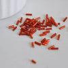 Perles rocaille Tube, rouge metallisé, perles rocaille rouge, perles métallisées rouge,perles verre 6mmx2mm, x 5gr G5381