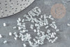 Perles rocaille tube facettée transparentes 2.2mm,fournitures pour bijoux, perles rocaille, x 10gr G5386