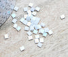 Perles rocaille verre rectangle blanc irisé 5mm, perle carré création bracelet, perle tila,4.5mm,2 trous, Les 50 (4.8 GR) G4454