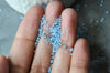 Perles rocailles miyuki bleu ciel 15/0, 1.5mm, Perle rocaille japonaise Sky Blue Lined Crystal,perle rocaille perlage, Sachet 10g G3950