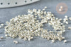 Perles rocailles verre cylindrique gris métallisé , Perles rocaille façon Delica Miyuki Lined Crystal , perle perlage Sachet 8gr, x1 G8168