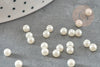 Perles ronde acrylique imitation perle eau douce beige 4mm, création bijoux DIY, X30 (0.9gr) G9368