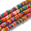 Perles rondelles coquillage naturel multicolore heishi 5-7mm,perle rondelle coquillage multicolore, création bijoux, fil de 200 perles, x1 G5851