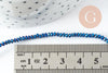 Perles rondelles verre opaque facettées bleu foncé AB 2.5x1.5mm, bijoux cristal, bijou fantaisie DIY, x1 fil de 33cm G8255