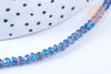 Perles toupies cristal bleu irisé 3.5x2.5mm, perles bijoux, perle cristal,Perle verre facette,création bijoux, fil 25.4cm G6752