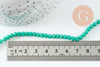 Perles toupies cristal vert 4-5mm, perles bijoux, Perle verre facette, création bijoux, fil de 37cm G6215