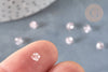 Perles toupies facettées verre rose transparent 4x3.5mm, cristal autrichien, x20 - G0588