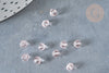 Perles toupies facettées verre rose transparent 4x3.5mm, cristal autrichien, x20 - G0588