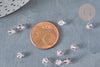 Perles toupies facettées verre rose transparent 4x3.5mm, cristal autrichien, x20 - G0588