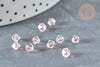 Perles toupies facettées verre rose transparent 4x3.5mm, cristal autrichien, x20 - G0588