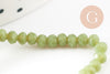 Perles toupies vert, perles bijoux, perle cristal vert, fourniture créative, Perle verre facette, fil de 40cm, 3mm-G1563