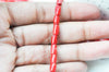 Perles tube corail en bambou de mer (imitation corail), corail teinté, 5x8mm, x1, le fil de 45cm x1 G4137