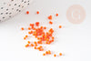 Perles tube orange opaque façon Delica miyuki 1.5-2mm, Perle rocaille japonaise mat,perle perlage tissage x8gr G9163