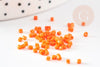 Perles tube orange opaque façon Delica miyuki 1.5-2mm, Perle rocaille japonaise mat,perle perlage tissage x8gr G9163