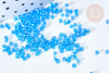 Perles tube verre bleu irisé transparent façon Delica miyuki, Perle rocaille japonaise, perlage tissage, Sachet 8g, x1 G7782