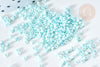 Perles tube verre turquoise clair façon Delica miyuki, Perle rocaille japonaise, perlage tissage, Sachet 8g, x1 G7781