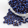 Petite Perle rocaille rayé noir bleu, perle rocaille multicolore, création bijoux,perle multicolore,2.5mm x 3mm, x 10gr G3675