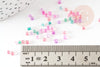 Petite Perles rocaille multicolore pastel 2.5mmx3mm, perles tissage arc-en-ciel, x10gr (G9283)
