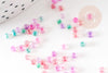 Petite Perles rocaille multicolore pastel 2.5mmx3mm, perles tissage arc-en-ciel, x10gr (G9283)