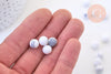 Pierre ronde howlite naturelle non percée 8mm, howlite naturelle, cabochon pierre,pierre naturelle 8mm, X1 G5837