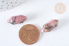 Pointe Rhodochrosite naturelle non percée 19~22mm, pointe double, pierre naturelle polie,bijoux lithothérapie, X1 G7531