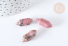 Pointe Rhodochrosite naturelle non percée 19~22mm, pointe double, pierre naturelle polie,bijoux lithothérapie, X1 G7531