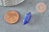 Pointe lapis lazulis naturelle non percée 18mm, pointe double, pierre naturelle polie, création bijoux lapis lithothérapie, X1 G6368