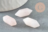 Pointe quartz rose naturel non percée 20mm, pointe double, pierre naturelle polie, création bijoux quartz lithothérapie, X1 G6367