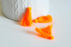 Pompon orange fil coton fluo 28mm,décoration pompon,accessoire coton, pompon boucles, x 5 G1588