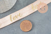 Ruban élastique or rose pêche LOVE EFJF, bracelet EVJF,ruban mariage,fourniture créative,scrapbooking,16mm,1 mètre-G1523