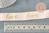 Ruban élastique or rose pêche LOVE EFJF, bracelet EVJF,ruban mariage,fourniture créative,scrapbooking,16mm,1 mètre-G1523