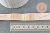 Ruban élastique rose or EFJF,bracelet EVJF,ruban mariage scrapbooking, 16mm, x 1Mètre G2156