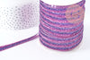 Ruban plat à paillettes polyester nylon violet 9.5~10mm , fabrication bijoux, 1 Mètre, X1 G8908