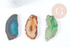 Tranche agate naturelle vert beige bleu 50-110mm, création bijoux pierre décoration X1 G8300