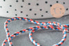 cordon tressé bleu blanc rouge turquoise 2mm,cordon multicolore scrapbooking,corde décoration, X1 mètre G5859