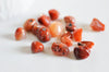 cornaline rouge orange naturelle brute roulée,pierre naturelle, litotherapie,Chips cornaline,création bijoux,20 grammes G0246