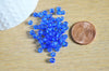 grosses perles rocaille bleu transparent 4mm,fournitures pour bijoux, perles rocaille bleues, bleu roi opaque, x10g,G3814