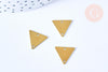 pendentif Intercalaire Triangle géométrique 2 trous laiton brut 16mm, fournitures bijoux création bijoux, x 5 G6548